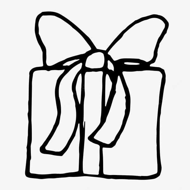 蝴蝶結(jié)禮盒水墨簡筆畫圖標(biāo) 頁面網(wǎng)頁 平面電商 創(chuàng)意素材